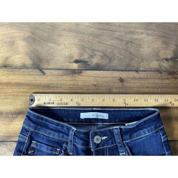 Kancan Womens Size 1/24 Mid Rise Skinny Dark Wash Jeans - Picture 7 of 9